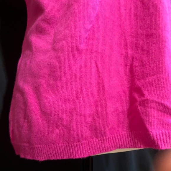 Bellina Hot Pink Wool/Cashmere Blend Turtleneck W/ Short Sleeves!! - Picture 8 of 14